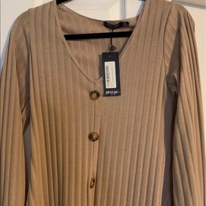 Tan ribbed dress